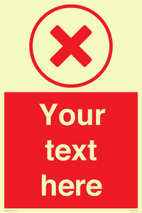 Custom red background, red cross in circle sign